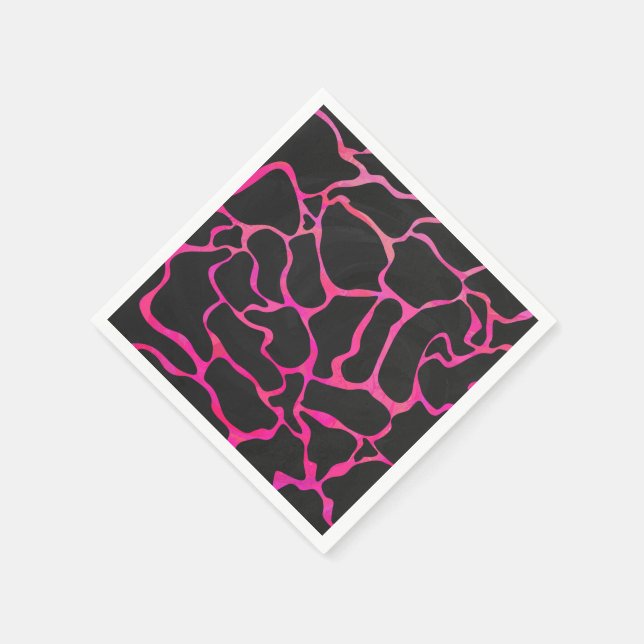 Giraffe Heiß rosa und Schwarz Serviette (Ecke)