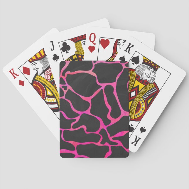 Giraffe Heiß rosa und Schwarz Spielkarten (Rückseite)