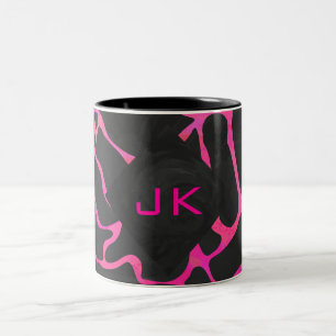 Giraffe Heiß rosa und Schwarz Zweifarbige Tasse