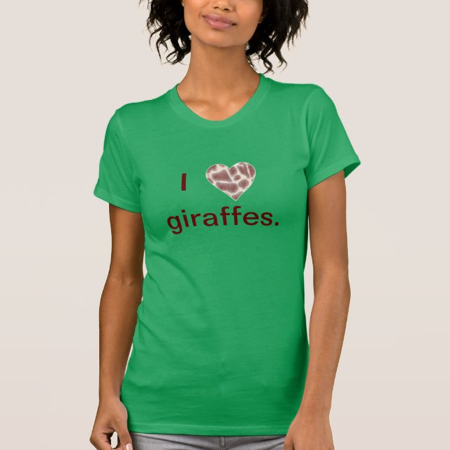 Giraffe Herz, ich liebe Giraffen, Hemden T-Shirt (Vorderseite)