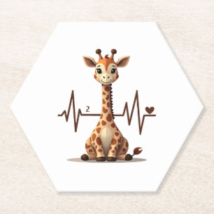 Giraffe-Herzschlag-Geburtstags-Shirt für Frau Mann Untersetzer