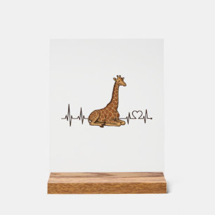 Giraffe Herzschlag Vintage Gravur Shirt Design_1 Acrylschild