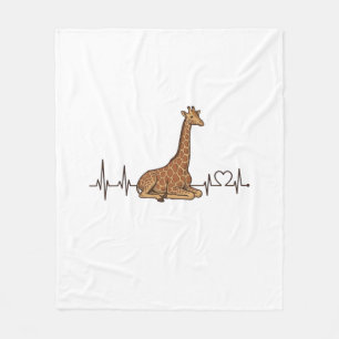 Giraffe-Herzschlag Vintage-Gravur-Shirt-Design_1 Fleecedecke