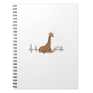 Giraffe-Herzschlag Vintage-Gravur-Shirt-Design_1 Notizblock