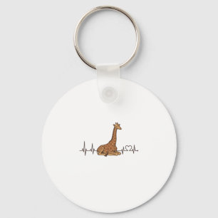 Giraffe-Herzschlag Vintage-Gravur-Shirt-Design_1 Schlüsselanhänger