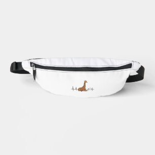 Giraffe-Herzschlag Vintage-Schriftzug-Shirt-Design Bauchtasche