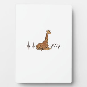 Giraffe-Herzschlag Vintage-Schriftzug-Shirt-Design Fotoplatte