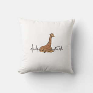 Giraffe-Herzschlag Vintage-Schriftzug-Shirt-Design Kissen