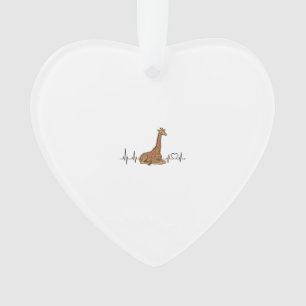 Giraffe-Herzschlag Vintage-Schriftzug-Shirt-Design Ornament