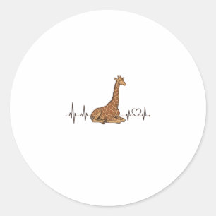 Giraffe-Herzschlag Vintage-Schriftzug-Shirt-Design Runder Aufkleber
