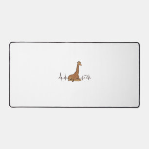 Giraffe-Herzschlag Vintage-Schriftzug-Shirt-Design Schreibtischunterlage