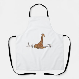 Giraffe-Herzschlag Vintage-Schriftzug-Shirt-Design Schürze