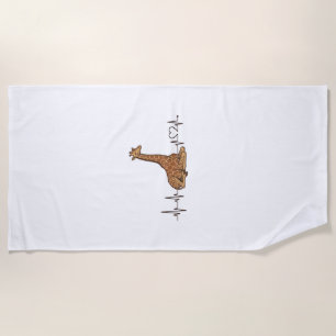 Giraffe-Herzschlag Vintage-Schriftzug-Shirt-Design Strandtuch