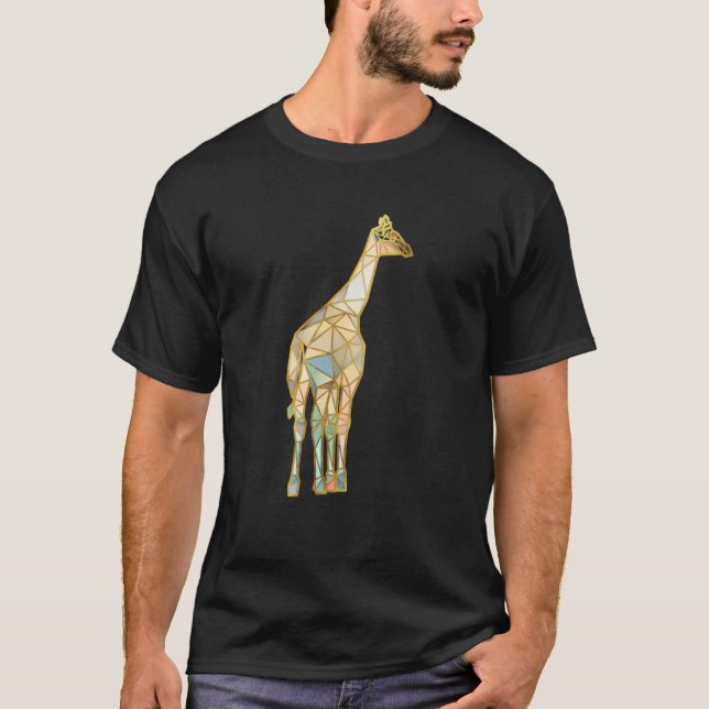 Giraffe Hinter geometrischen Linien T-Shirt (Vorderseite)