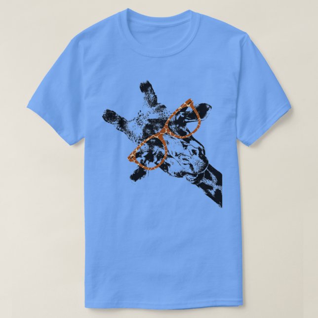 Giraffe Hipster Giraffe Pattern Print Glasses T-Shirt (Design vorne)