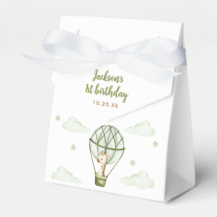 Giraffe Hot Air Ballon Green Boy 1. Geburtstag Geschenkschachtel