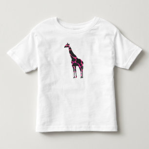 Giraffe Hot Pink und Black Silhouette Kleinkind T-shirt