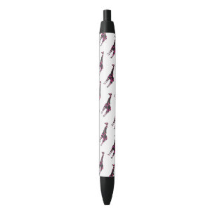 Giraffe Hot Pink und Black Silhouette Kugelschreiber