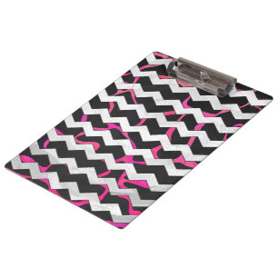 Giraffe Hot Pink und Schwarz Druck Klemmbrett