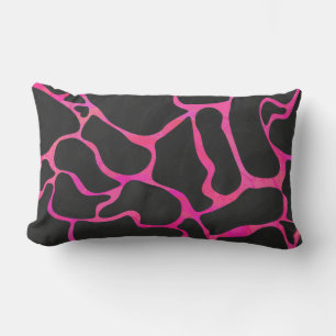 Giraffe Hot Pink und Schwarz Druck Lendenkissen