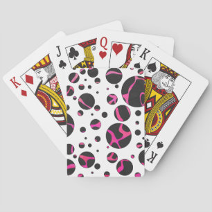 Giraffe Hot Pink und Schwarz Druck Spielkarten