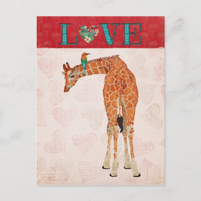 GIRAFFE & HUMMINGBIRD LIEBE Postkarte (Vorderseite)