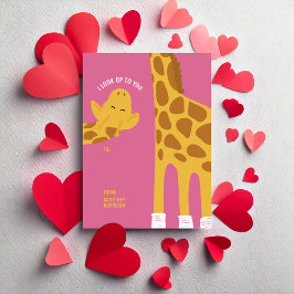 Giraffe Ich schaue dir den Valentinstag im Klassen Mitteilungskarte