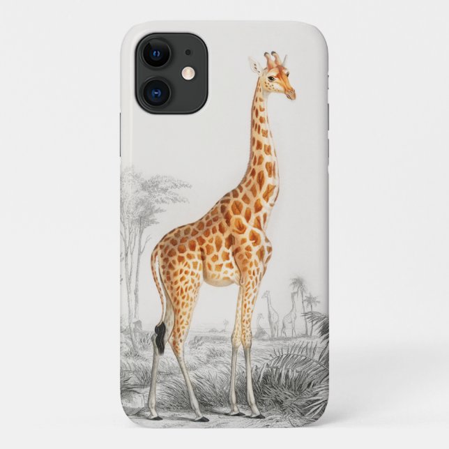 Giraffe Illustration Vintage Kunstdrucke Case-Mate iPhone Hülle (Rückseite)