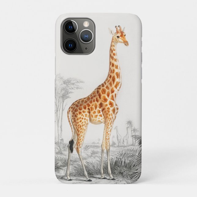 Giraffe Illustration Vintage Kunstdrucke Case-Mate iPhone Hülle (Rückseite)