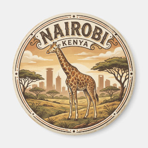 Giraffe im Nairobi Nationalpark Kenia Magnet