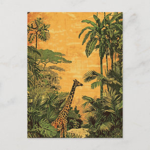 Giraffe im Vintage-Stil Postkarte