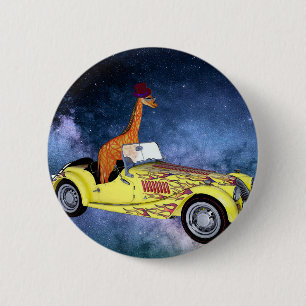 Giraffe im Weltraum Abzeichen Button