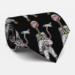 Giraffe im Weltraum lustigen Astronauten Krawatte