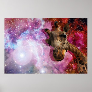 Giraffe...im Weltraum?! Poster