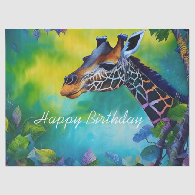 Giraffe in den Bäumen Seidenpapier (Vorderseite)