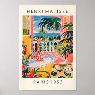Giraffe in der Badewanne Inspiriert von Matisse Ar Poster