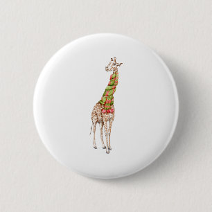 Giraffe in einem Scarf Button