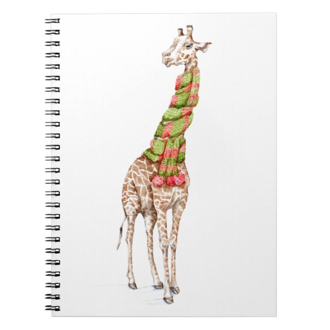 Giraffe in einem Scarf Notizblock (Vorderseite)