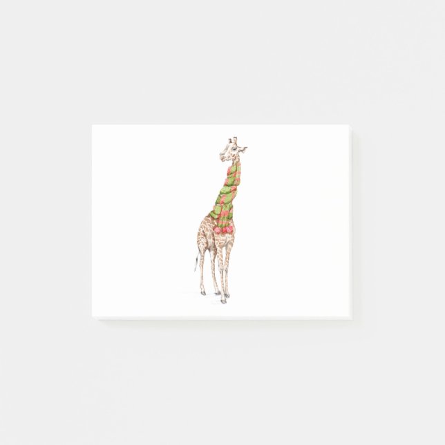 Giraffe in einem Scarf Post-it Klebezettel (Vorderseite)
