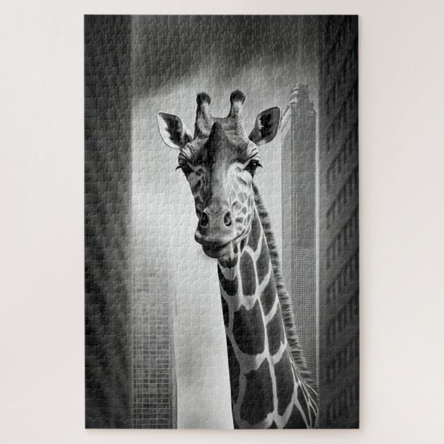 Giraffe in einem Stadtbild Puzzle (Vertikal)