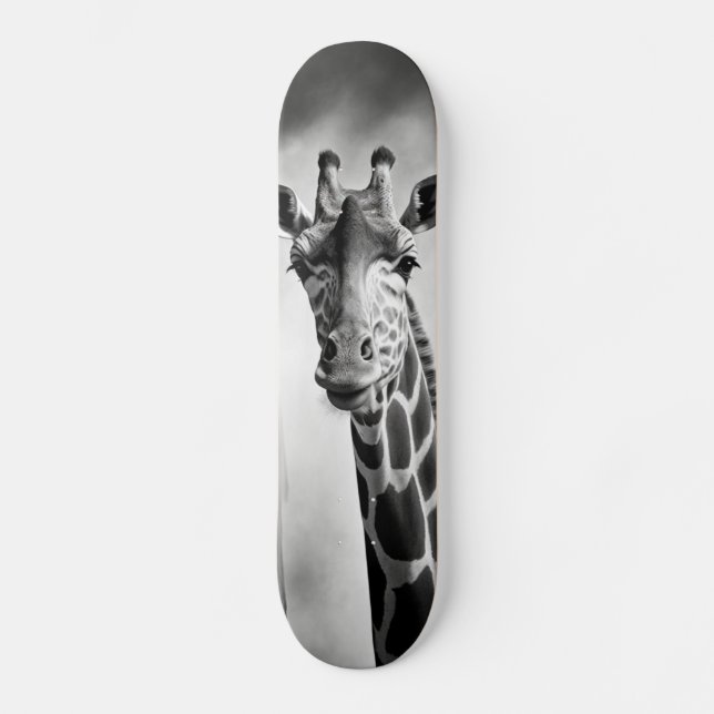 Giraffe in einem Stadtbild Skateboard (Vorderseite)