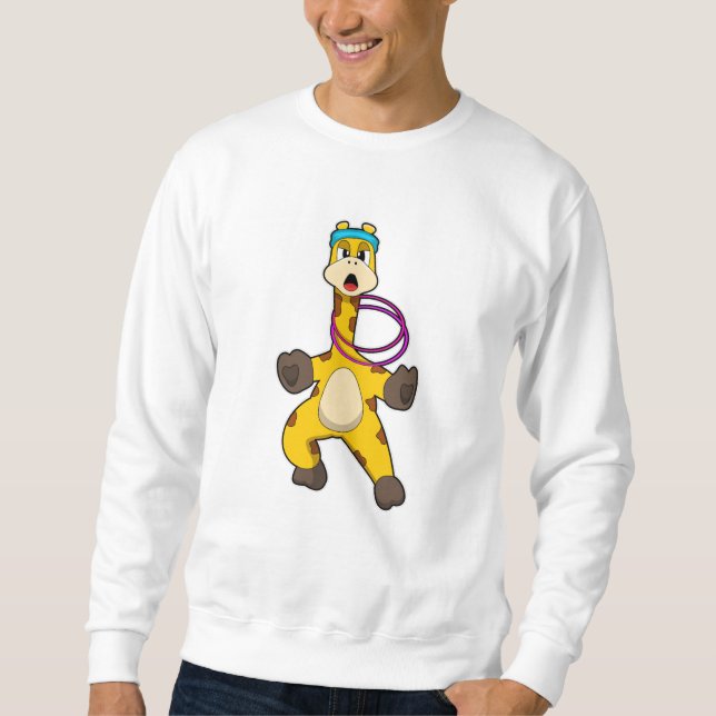 Giraffe in Fitness mit Swing Ring Sweatshirt (Vorderseite)