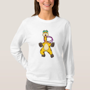 Giraffe in Fitness mit Swing Ring T-Shirt
