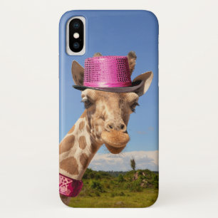 Giraffe in funkelnd-rosa Hut Case-Mate iPhone Hülle
