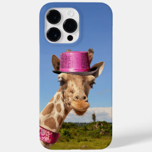 Giraffe in funkelnd-rosa Hut Case-Mate iPhone 14 Pro Max Hülle