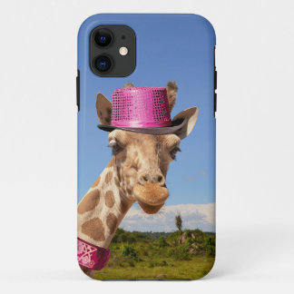 Giraffe in funkelnd-rosa Hut Case-Mate iPhone Hülle