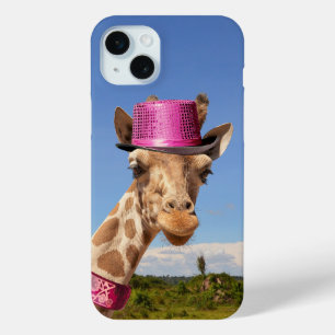 Giraffe in funkelnd-rosa Hut Case-Mate iPhone Hülle