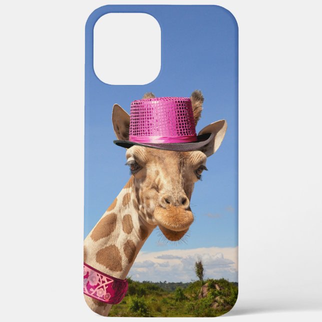 Giraffe in funkelnd-rosa Hut Case-Mate iPhone Hülle (Rückseite)