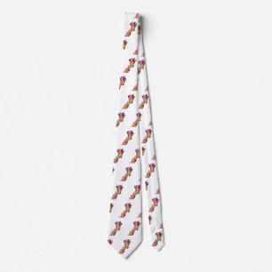 Giraffe in funkelnd-rosa Hut Krawatte