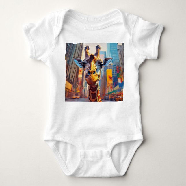 Giraffe in NYC Baby Strampler (Vorderseite)